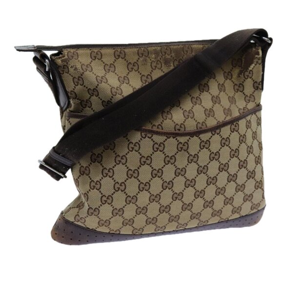 GUCCI GG Canvas Shoulder Bag Beige Auth - Picture 1 of 16